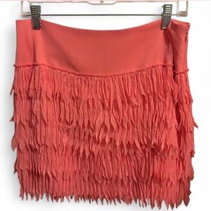 Elegant Coral Fringe Skirt